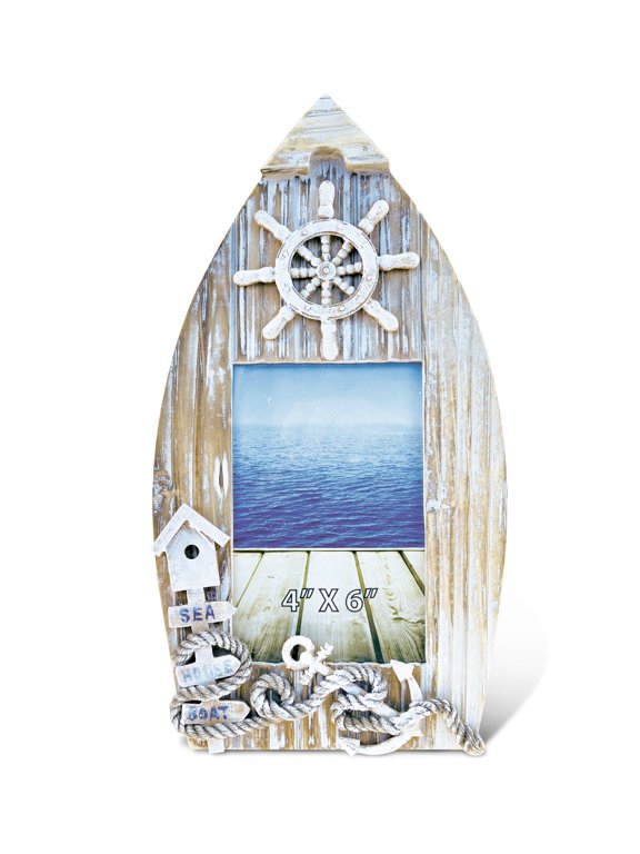 CoTa Global Handmade Baja Boat 4x6 Picture Frame Decor - 12.25 Inches