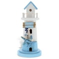 thumbnail image 1 of CoTa Global Blue Mist Lighthouse Decor - Handmade and Crafted Wooden Lighthouse Decoration with Ocean Blue Starfish, Decorative Beach Style Tabletop Centerpiece, Nautical Themed Home Decor - 8.5 Inch, 1 of 7