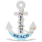 CoTa Global Blue Mist Wall Anchor - Handmade and Crafted Bright Wooden Anchor with Sea Ropes for Hanging, Nautical Themed Home Decor, Pastel Blue Anchor Wall Decor Coastal Ornament - 14 Inch