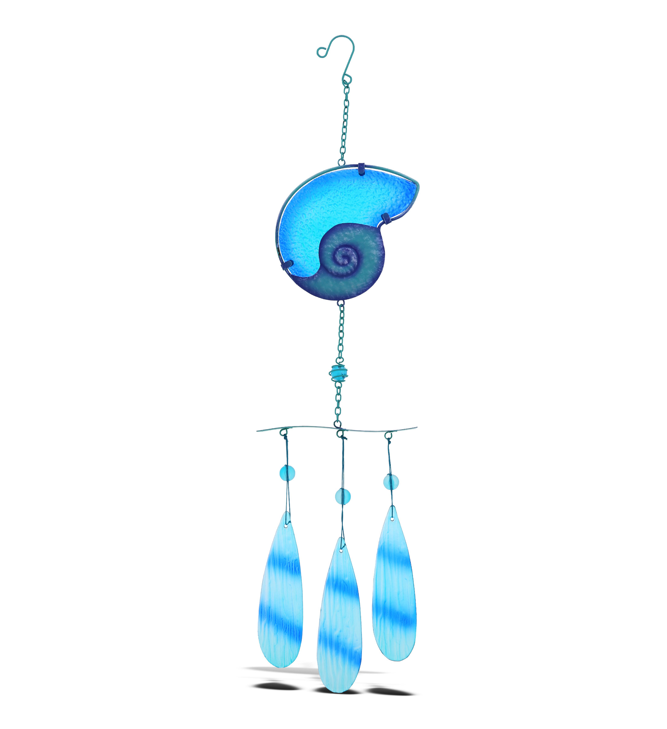 CoTa Global Blue Shell Hanging Sea Glass Wind Chime 26.77 inch