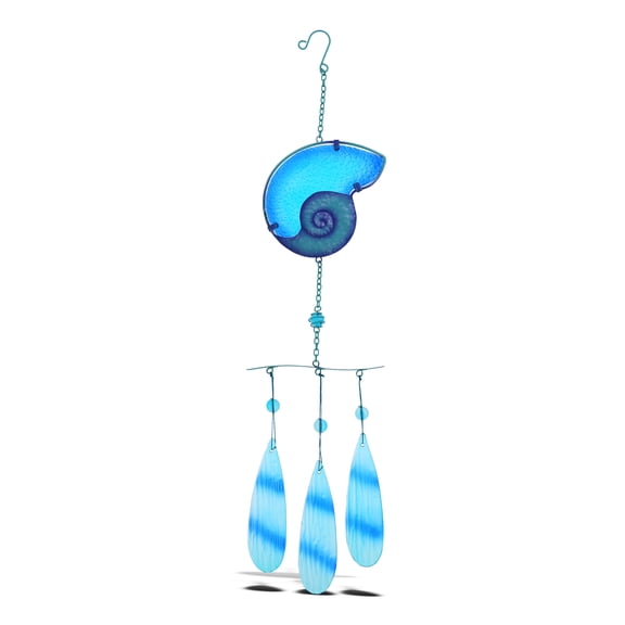 CoTa Global Blue Shell Hanging Sea Glass Wind Chime 26.77 inch