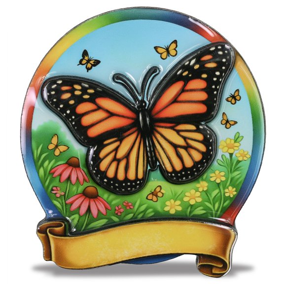 CoTa Global Butterfly MDF Epoxy Fridge Magnet - Embossed Nature Insect Magnet Decor with Glossy Epoxy Finish, Decorative Magnets For Refrigerator Door, Locker, Office Board - 3.25 Inches