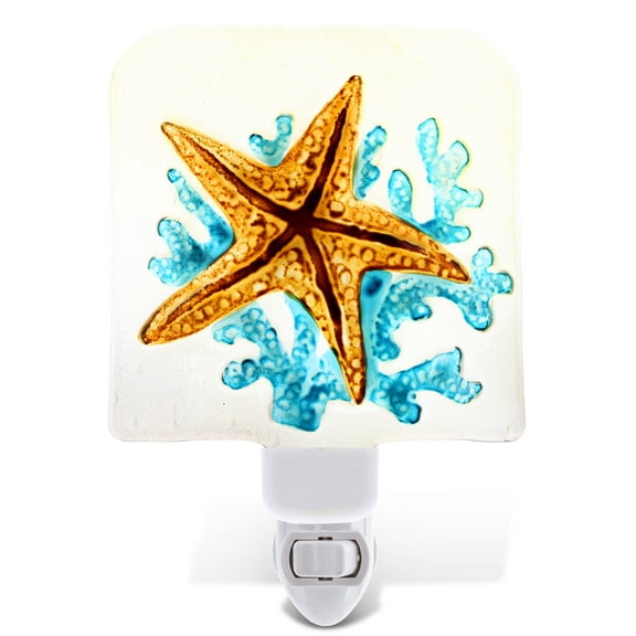 CoTa Global CoTa Global Sea Starfish Glass Plug In Night Light Energy Efficient LED Nightlight Wall Decorative Manual On Off Switch Incandescent Portable Lights for Stairways Bedroom Kitchen Hallways