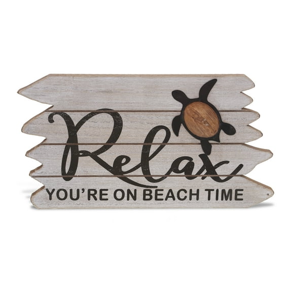 CoTa Global Coastal Sea Turtle Relax Sign  Nautical - Handmade and Crafted Wooden Coastal Sea Turtle Relax Sign, Nautical Themed Home Decor, Sea Turtle Decorative Coastal Ornament
