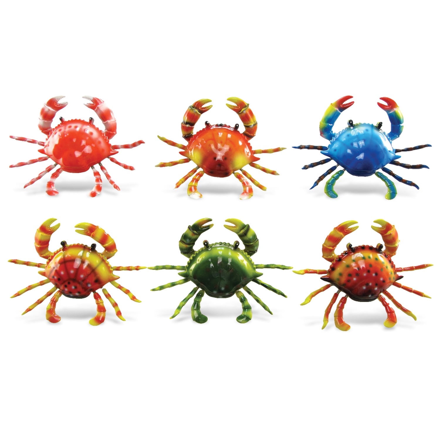 CoTa Global Set of 6 3D Crab Bobble Fridge Magnets - Funny Animal Magnets for Refrigerator Door or Locker Accessories, Cute Crab Kitchen or Home Decor Novelty Magnetic Animals