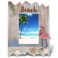 thumbnail image 1 of CoTa Global 4x6 Wooden Picture Frame - Handcrafted Beach Sand, Seashell Ornaments, and Pink Flamingo Decor Photo Frame for Wall or Tabletop Photo Display - 10 Inches, 1 of 7