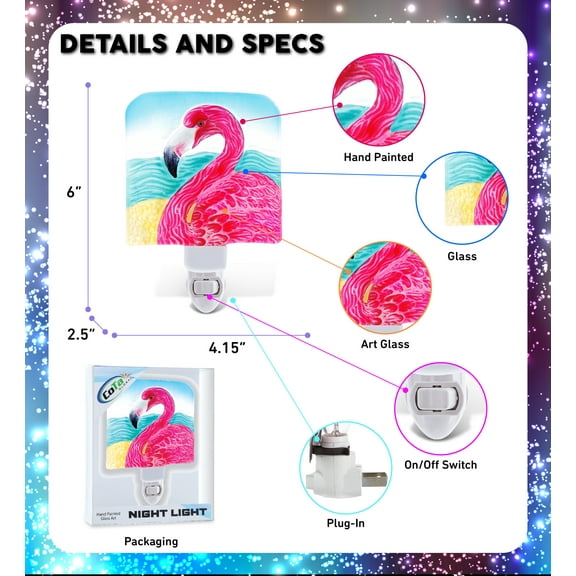 CoTa Global Flamingo Plug In Glass Night Light Energy Efficient LED