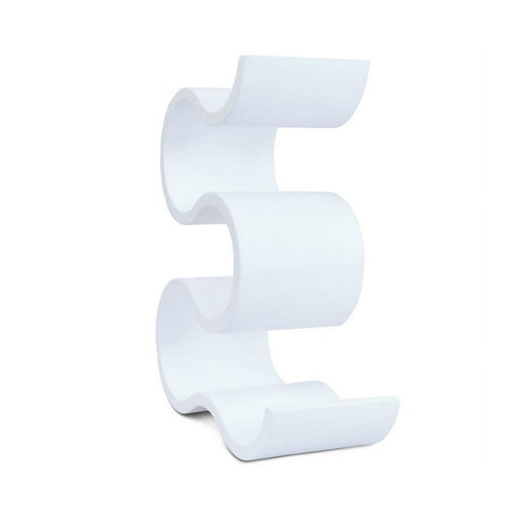 CoTa Global Infinity Contemporary Bottle Wine Rack - 5 Wine Bottles White Wooden Wine Rack, Freestanding Floor Wine Holder, Liquor Bar Shelves, Contemporary Wine Storage Shelf Organizer Home Decor