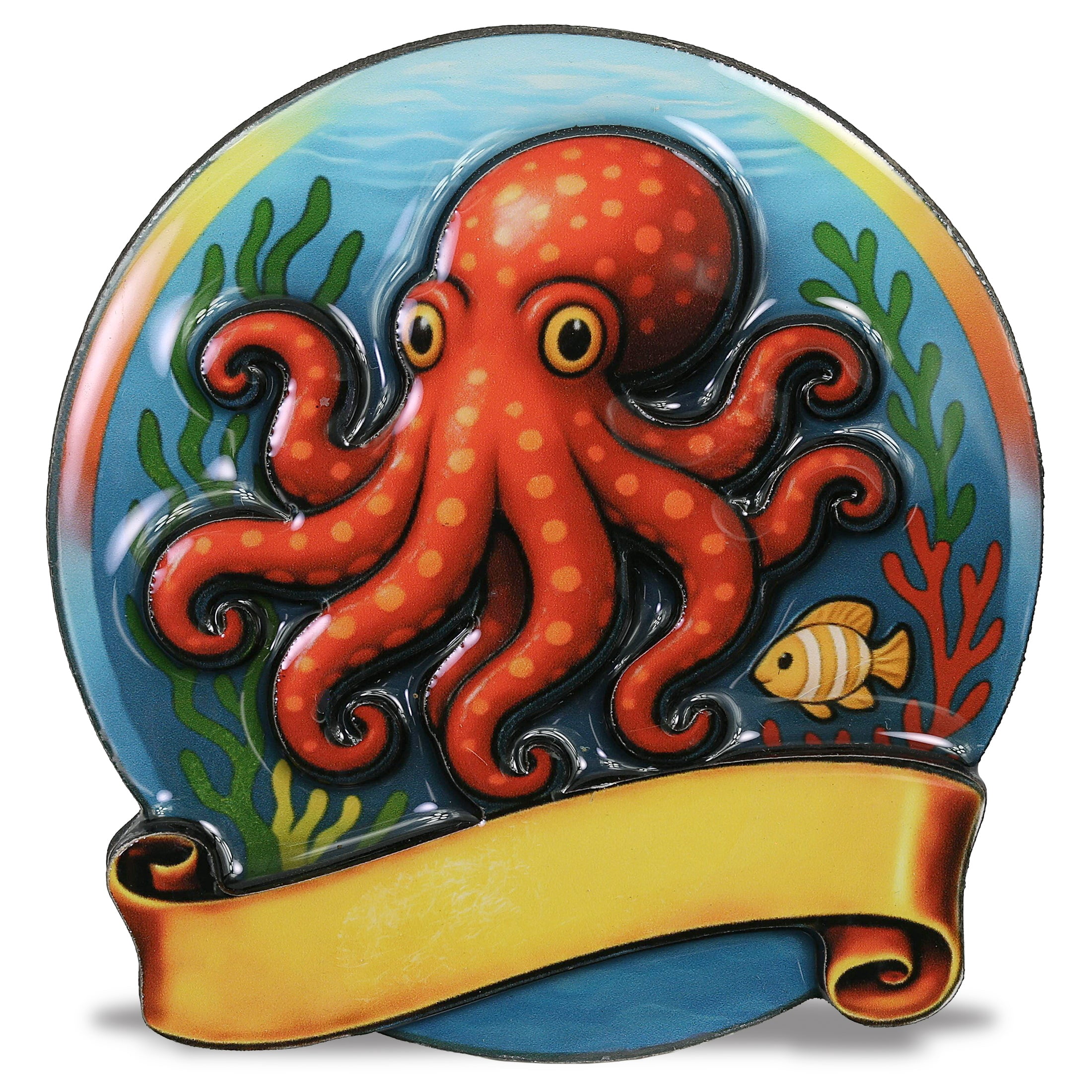 CoTa Global Octopus MDF Epoxy Fridge Magnet - Embossed Ocean Animal ...