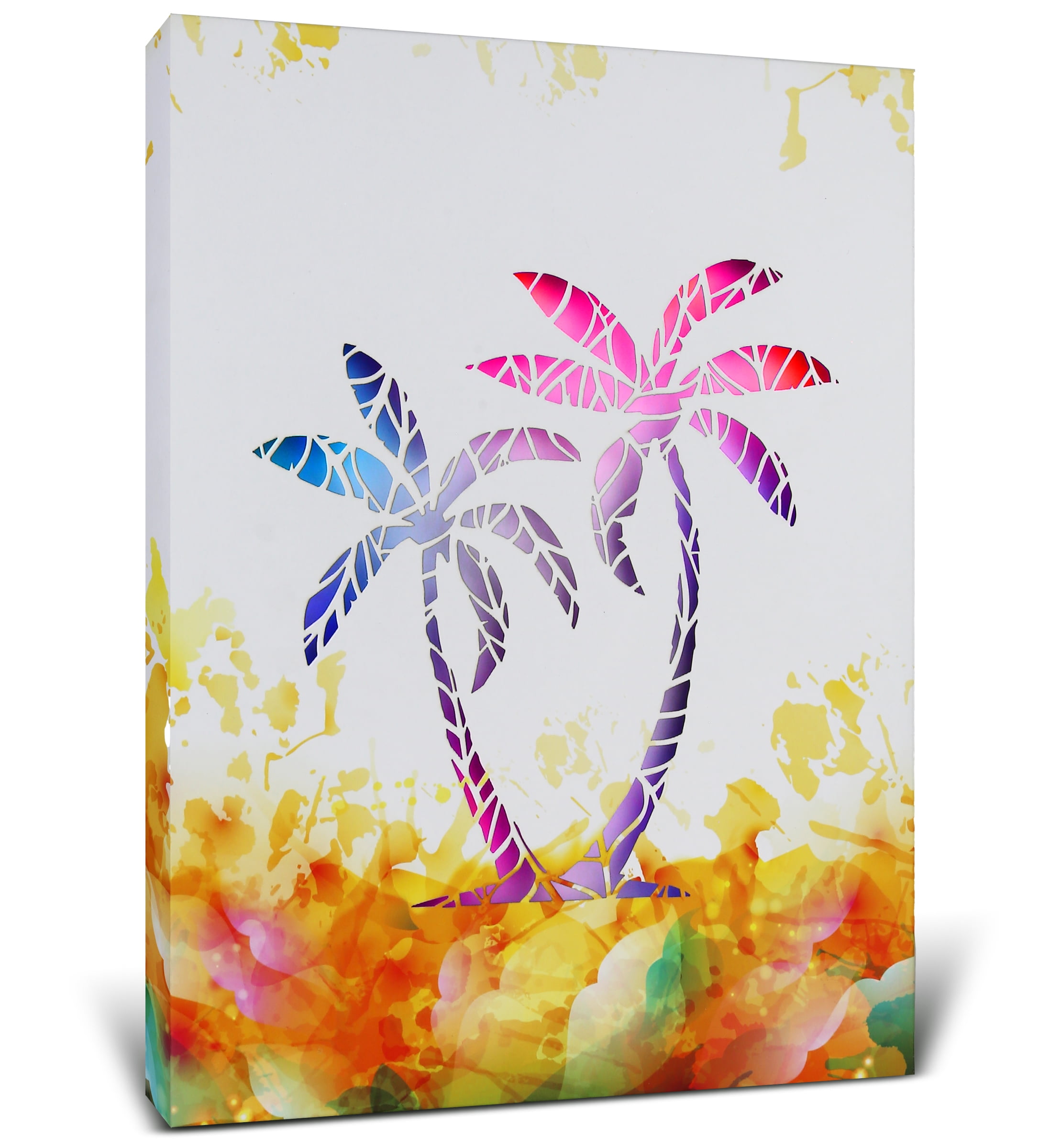 Multicolor LED Palm Tree Light Up Wall Art for Bedroom