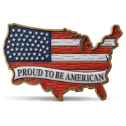 CoTa Global Proud To Be American USA Flag Resin Fridge Magnet - 3D UV-Printed Map of USA-Shaped Magnet for Refrigerator, Locker, Board, Patriotic Magnetic for Fridge Decor - 3 Inches