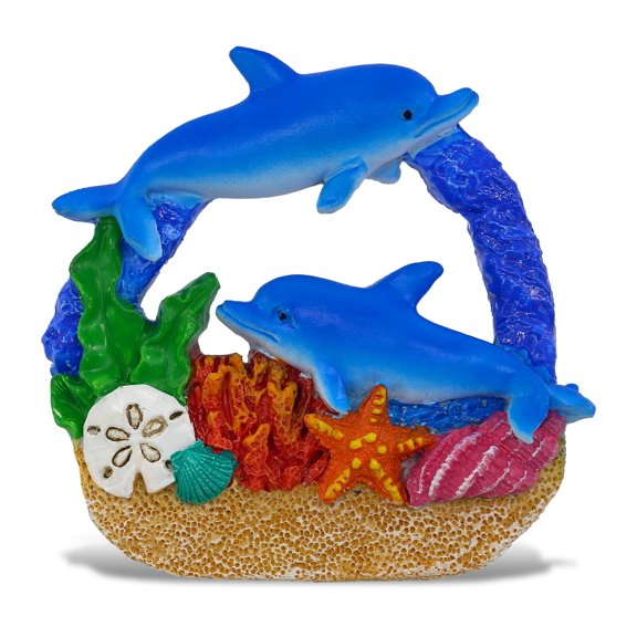 CoTa Global Sand Reef Dolphin Refrigerator Nautical Colorful Magnet - Ocean Animal Resin Beach Design, Fun and Cute Ocean Magnet For Kitchen Fridge, Locker, Home Decor and Office Decor Novelty