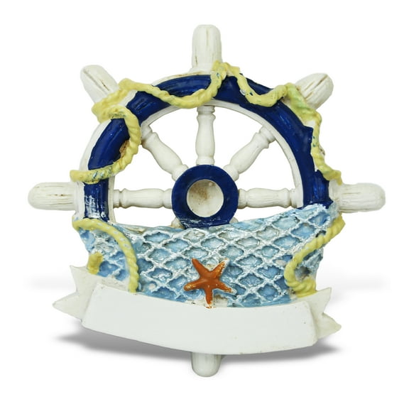 CoTa Global Ship Wheel Refrigerator Nautical Magnet - Maritime Decoration Resin Beach Design, Fun and Cute Ocean Marine Magnet For Kitchen Fridge, Locker, Home Decor and Office Decor Novelty - 1 Piece