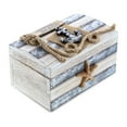 thumbnail image 1 of CoTa Global Silver Sea Wooden Jewelry Box - Handcrafted Nautical Trinket with Anchor and Starfish, Accent Tabletop Home Decor, Beach Sea Shell Jewelry Storage Organizer - Large, 7 Inch, Color May Vary, 1 of 7
