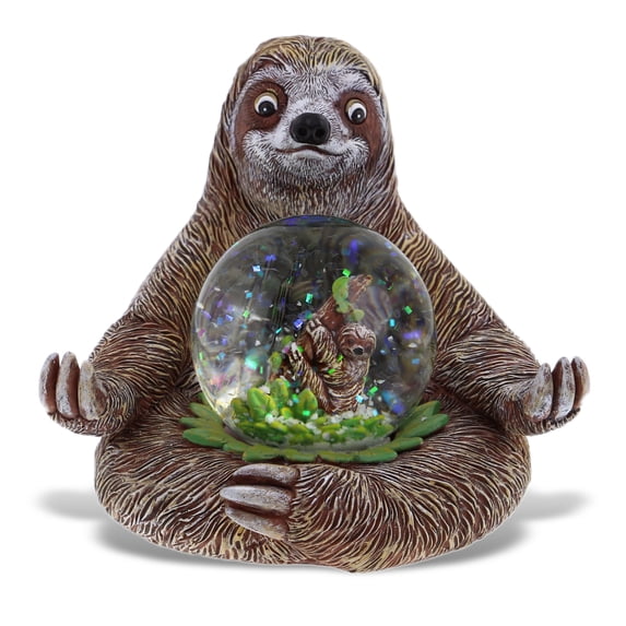 CoTa Global Sloth Snow Globe Decor - Beautiful Sparkling Pink Glitter Snow Globe with Sloth Figurine, Table Top Snow Globe Decor, Snow Globe with Sloth Animal Figurines for Kids and Adults- 45 mm