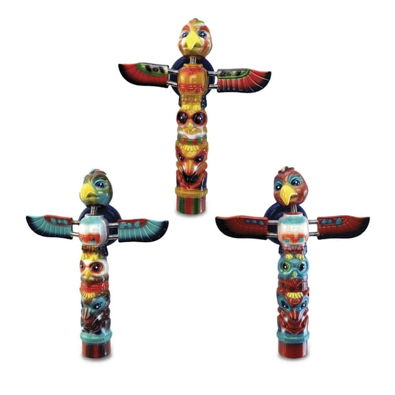 CoTa Global Totem Pole Refrigerator Bobble Magnets Set of 3 - Assorted Color Fun Native American Monument Bobble Head Magnets For Kitchen Fridge, Home Decor and Cool Office Decorative Novelty - 3 Pack
