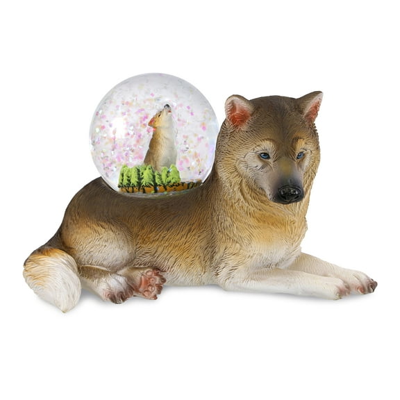 CoTa Global Wolf Snow Globe - Magical Rainbow Water Globe Figurine with Sparkling Glitter, Collectible Novelty Ornament For Home Decor, Perfect Gift For Birthdays, Christmas, and Valentine - 45mm