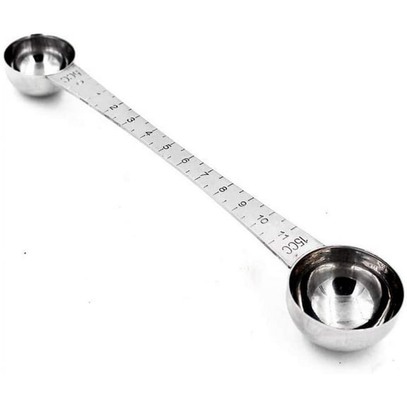 CoaGu Coffee Scoop 5ml & 15ml Long Handle 304 Stainless Steel Teaspoon & Tablespoon 1pc (1Tsp & 1Tbsp) with Tick Mark for Coffee or Baking