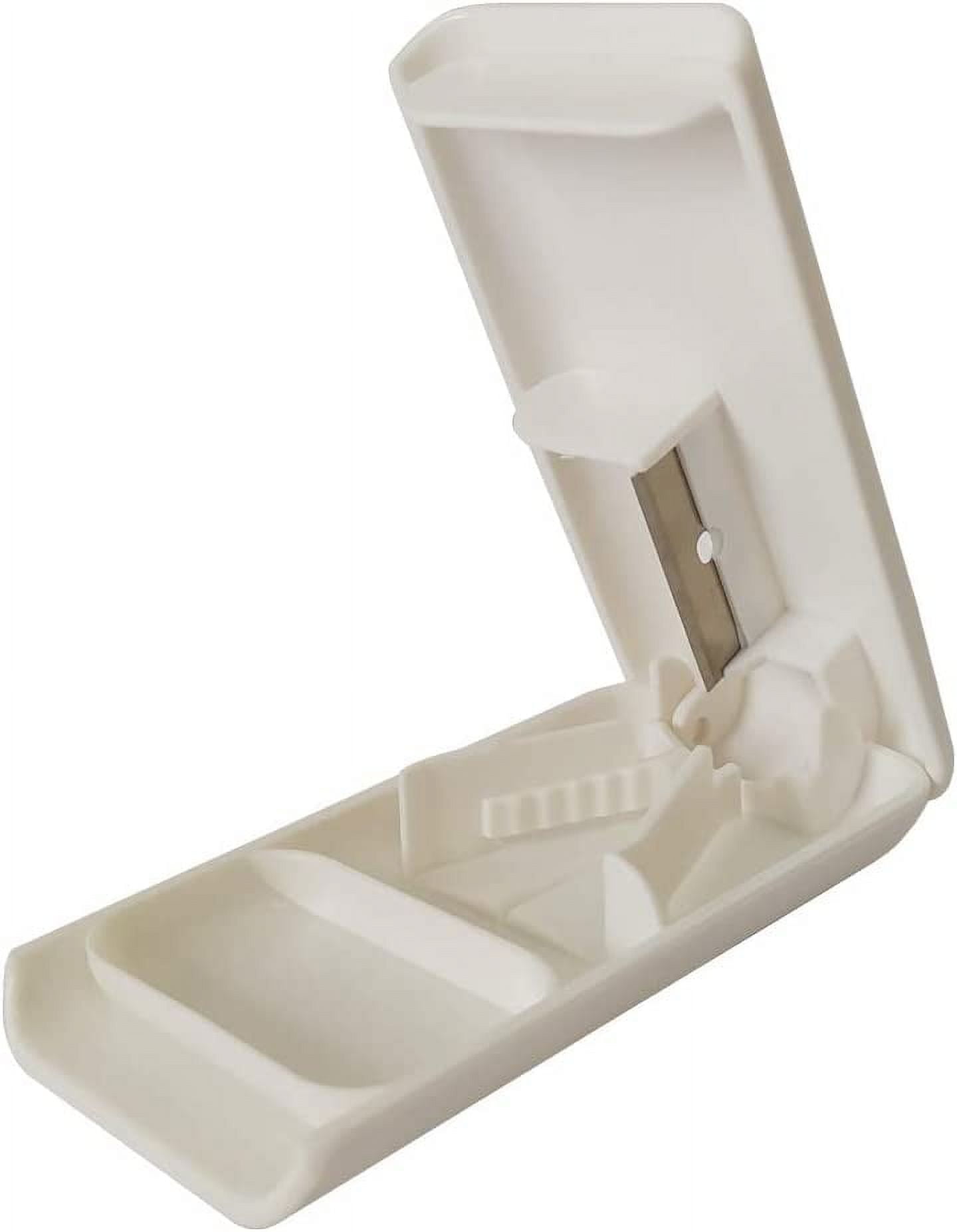 CoaGu Easy Grip Pill Cutter and Splitter with Dispenser, Stainless Steel Blade, Small Travel