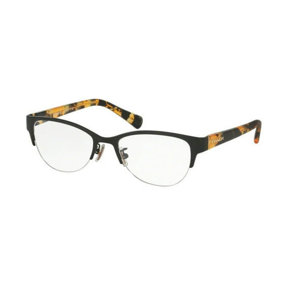 Coach 0HC5078 Optical Semi Rim Cat Eye Womens Eyeglasses - Size 50 (Satin Black / Transparent)