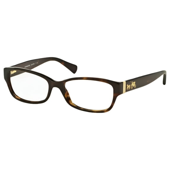 Coach 0HC6078 Optical Full Rim Rectangle Womens Eyeglasses - Size 52 (Dark Tortoise / Transparent)