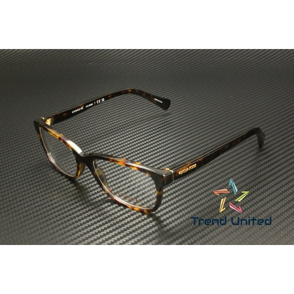Coach 0HC6089 Optical Full Rim Rectangle Womens Eyeglasses - Size 51 (Dark Tortoise / Transparent)