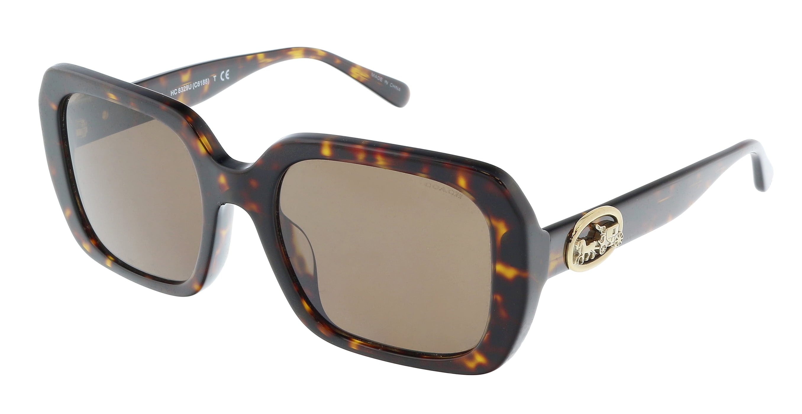 Coach 0HC8329U 512073 Dark Tortoise Rectangular Full Rim Sunglasses for ...