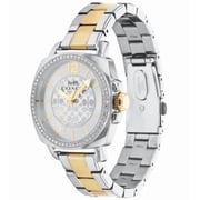 Coach 14503143 Boyfriend Crystal Bezel Logo Dial Silver and Gold Toned Watch