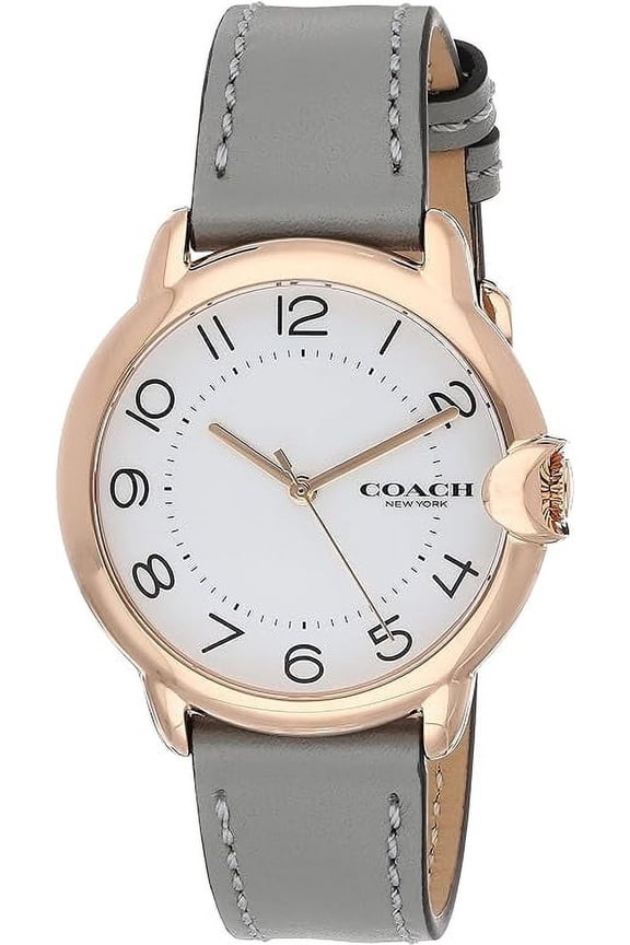 14503611 Arden Ivory White/Rose Gold Tone Dial Grey Leather Band Women's Watch