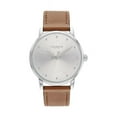 Coach, Women's Watch, 14503845, Silver Dial Brown Leather Strap ...