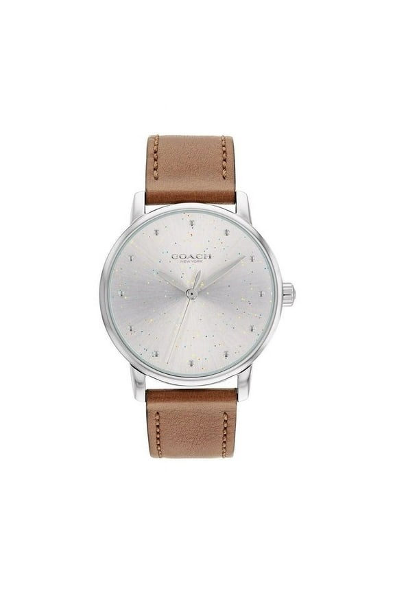 14503845 Grand Collection Silver Dial Brown Leather Strap Women's Watch