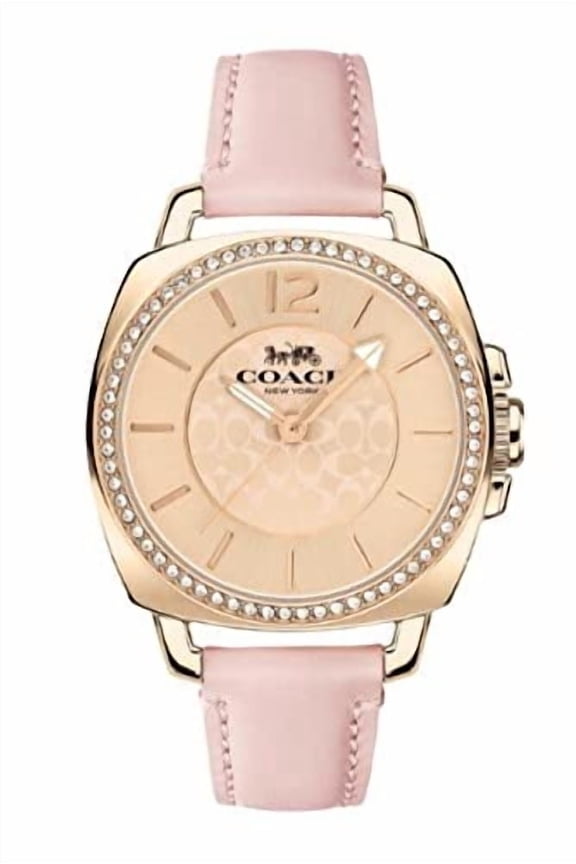 14503981 Boyfriend Carnation Gold Dial Pink Leather Women's 34mm Watch