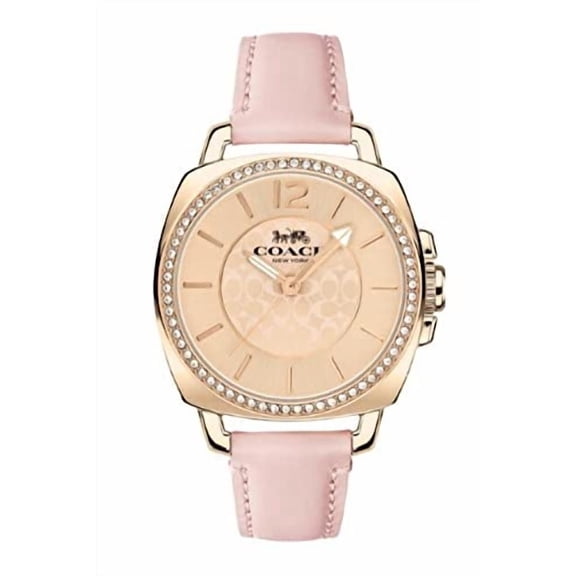 Coach 14503981 Boyfriend Carnation Gold Dial Pink Leather Women's 34mm Watch