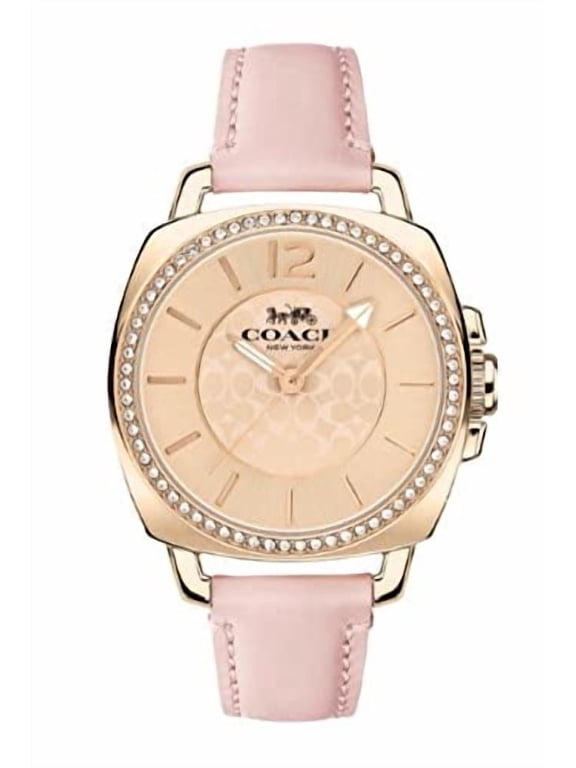 14503981 Boyfriend Carnation Gold Dial Pink Leather Women's 34mm Watch