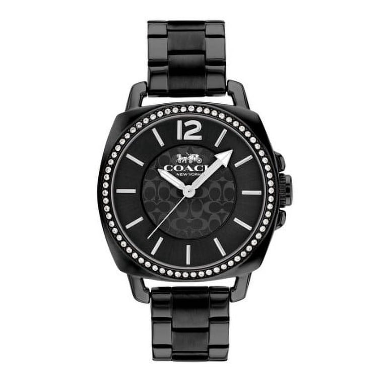 Coach Silver and Black Women’s Watch Coach Silver Watch Black Leather Band Women main image 3