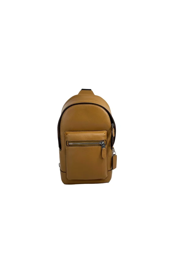 (2540) West Pebbled Leather Sling Pack Backpack Bag