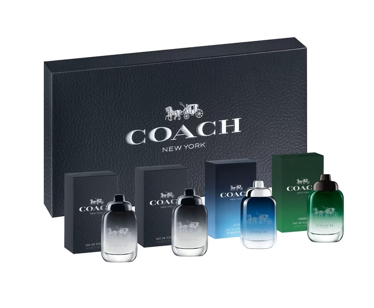 Coach 4pc Mini Perfume Set NY Blue Green Fragrance Gift Set 2x 0.15oz Eau De Toilette Spray NIB Walmart