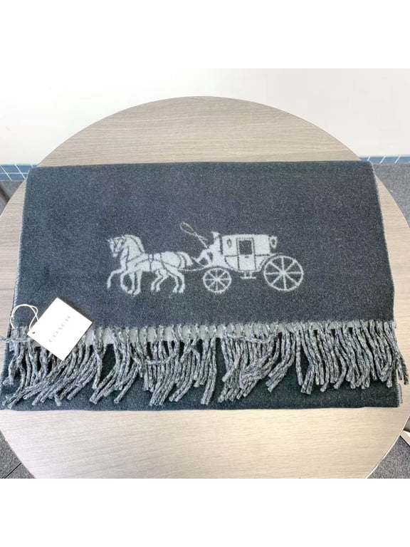 4622 Horse And Carriage Double Face Oversized Muffler IN Black
