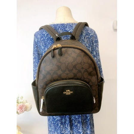 Coach Women's Court Backpack In Signature Canvas (Brown - Black)