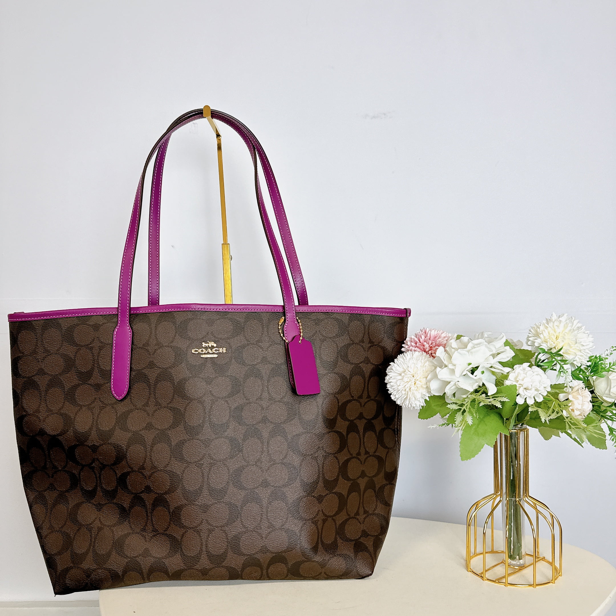 Coach city zip tote purple 2025