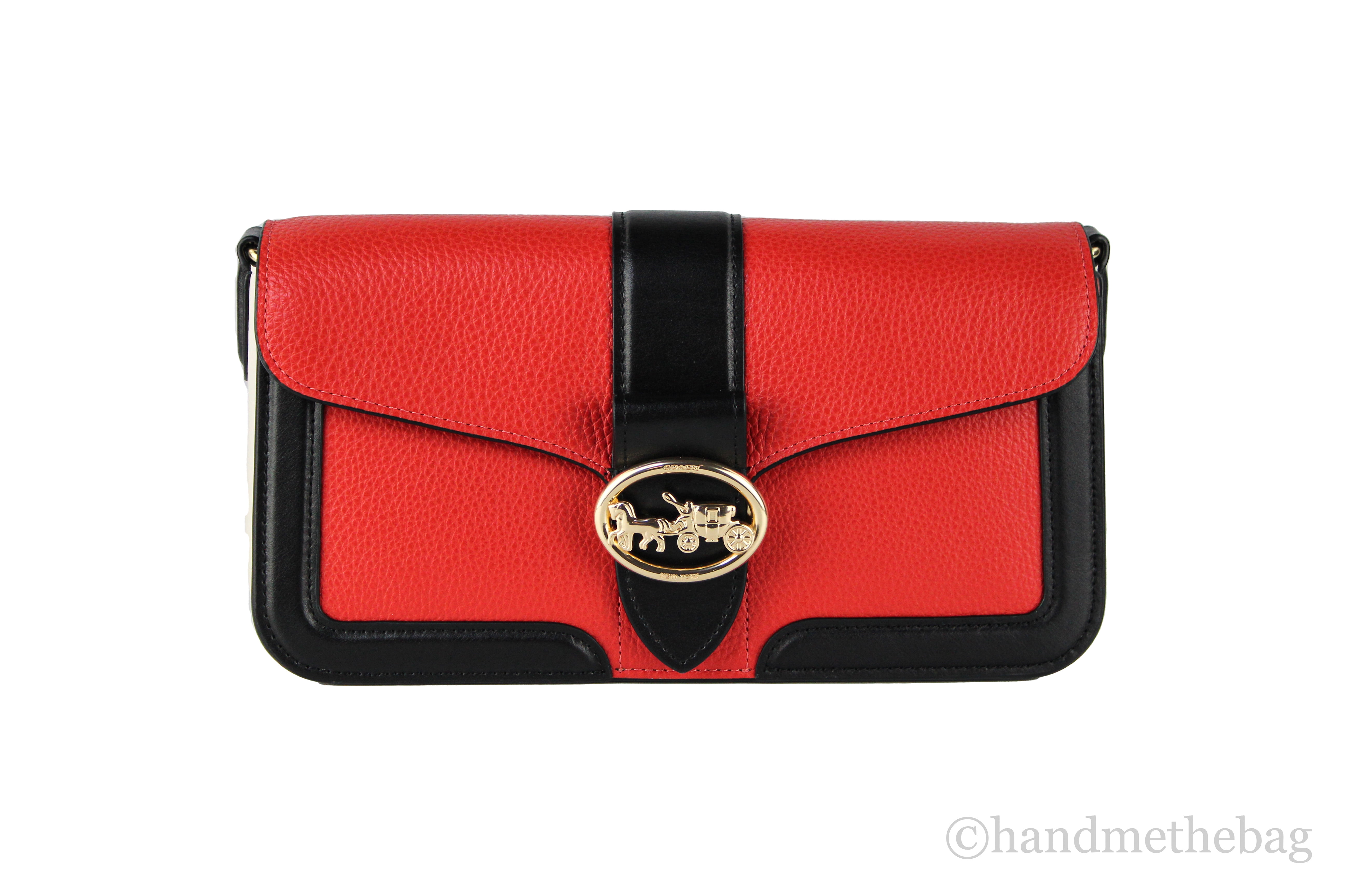 Coach 6019 Colorblock Bright Poppy Pebble Leather Georgie