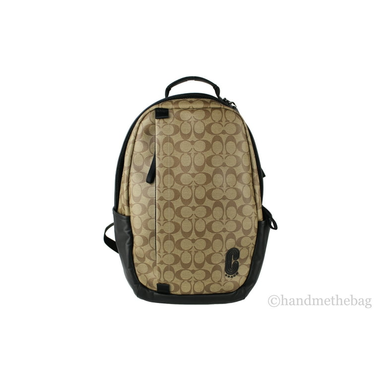 Coach (89922) Edge Pack Tan Signature Coated Canvas Leather Large Backpack Bag Coach (89922) Edge Pack Tan Signature Coated Canvas Leather Large Backpack Bag
