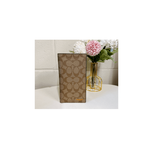 Coach 91645 Slim Passport Wallet In Colorblock Signature Canvas IN Tan Admirsl Multi Walmart Business Supplies