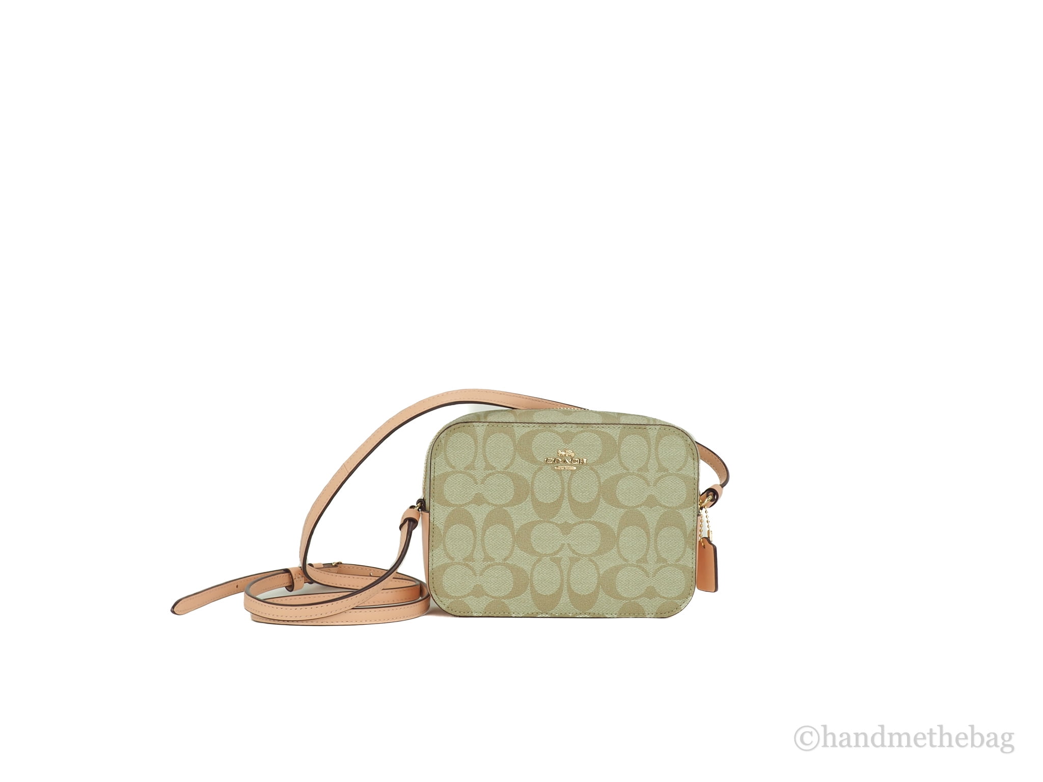 Coach 91677 Signature Light Khaki Faded Blush Mini Camera