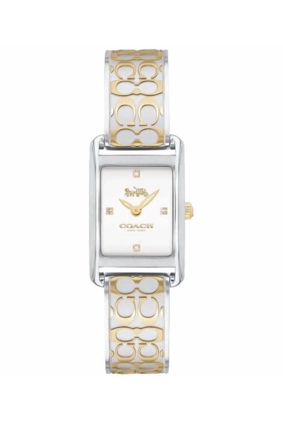 Allie 14503381 Silver White Logo Dial Two Tone Bangle Womens Watch