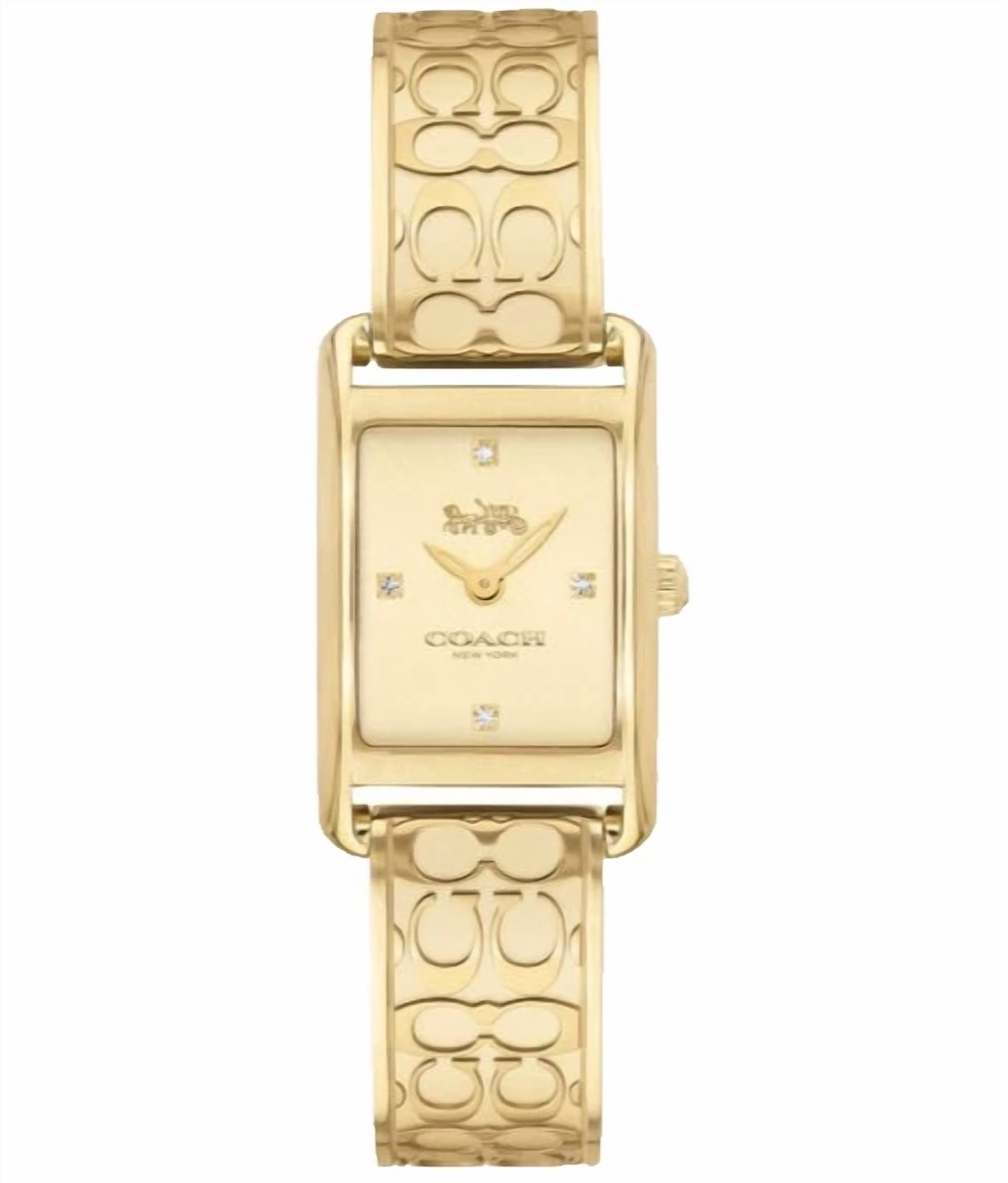 COACH Allie 14503449 Gold Logo Dial Stainless Steel Bangle Women's Watch
