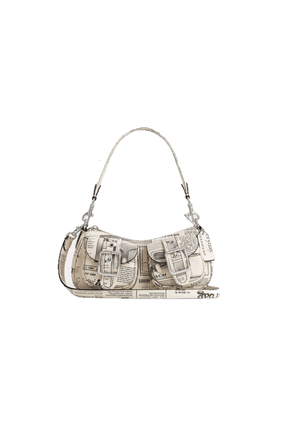 Ashton Shoulder Bag With Newspaper Print