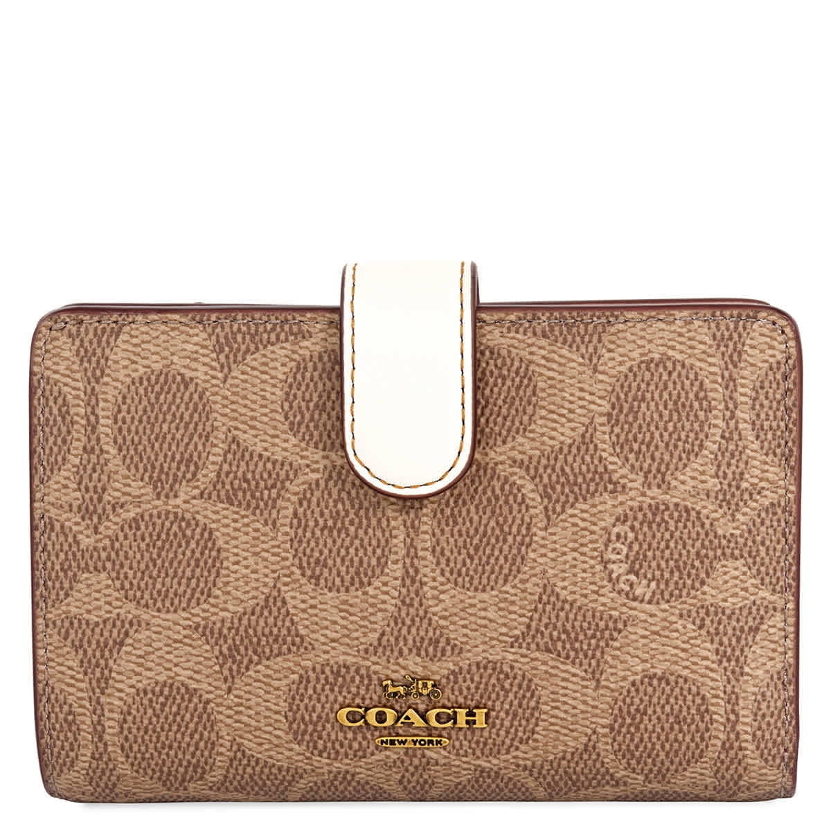 Coach Medium Corner Zip Wallet with Houndstooth Print