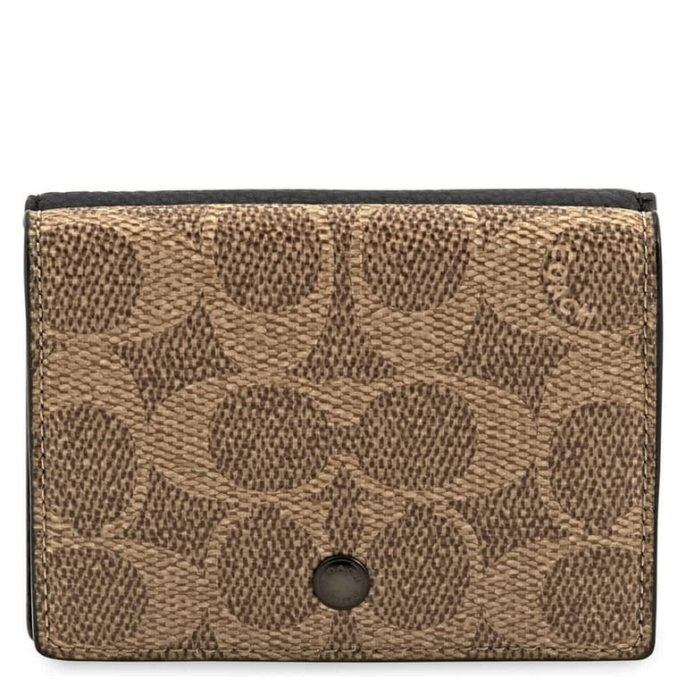 Coach Black/Khaki Trifold Origami Coin Wallet