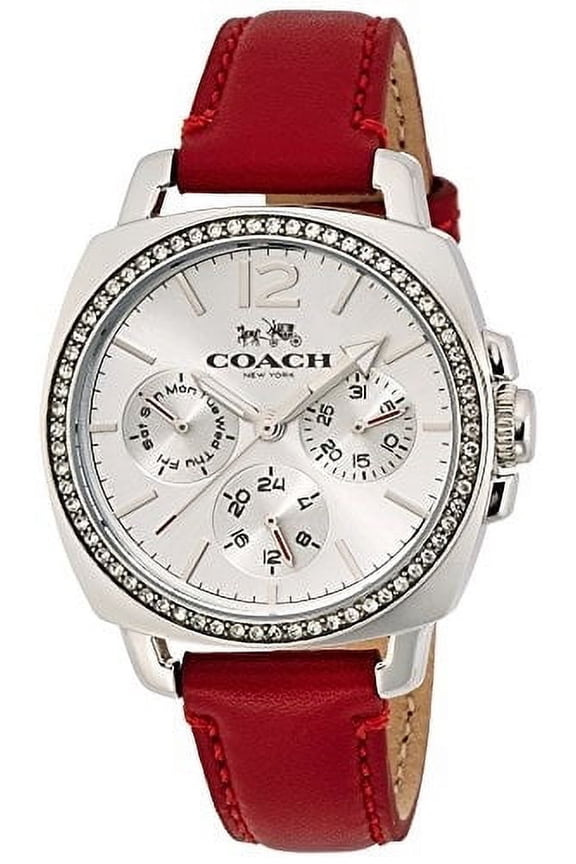 Boyfriend Small Multi-function Red Leather Strap Watch 14502171